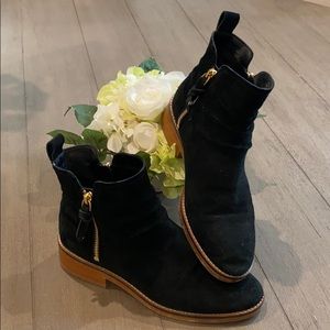 Suede Cole Haan zippered booties sz 7